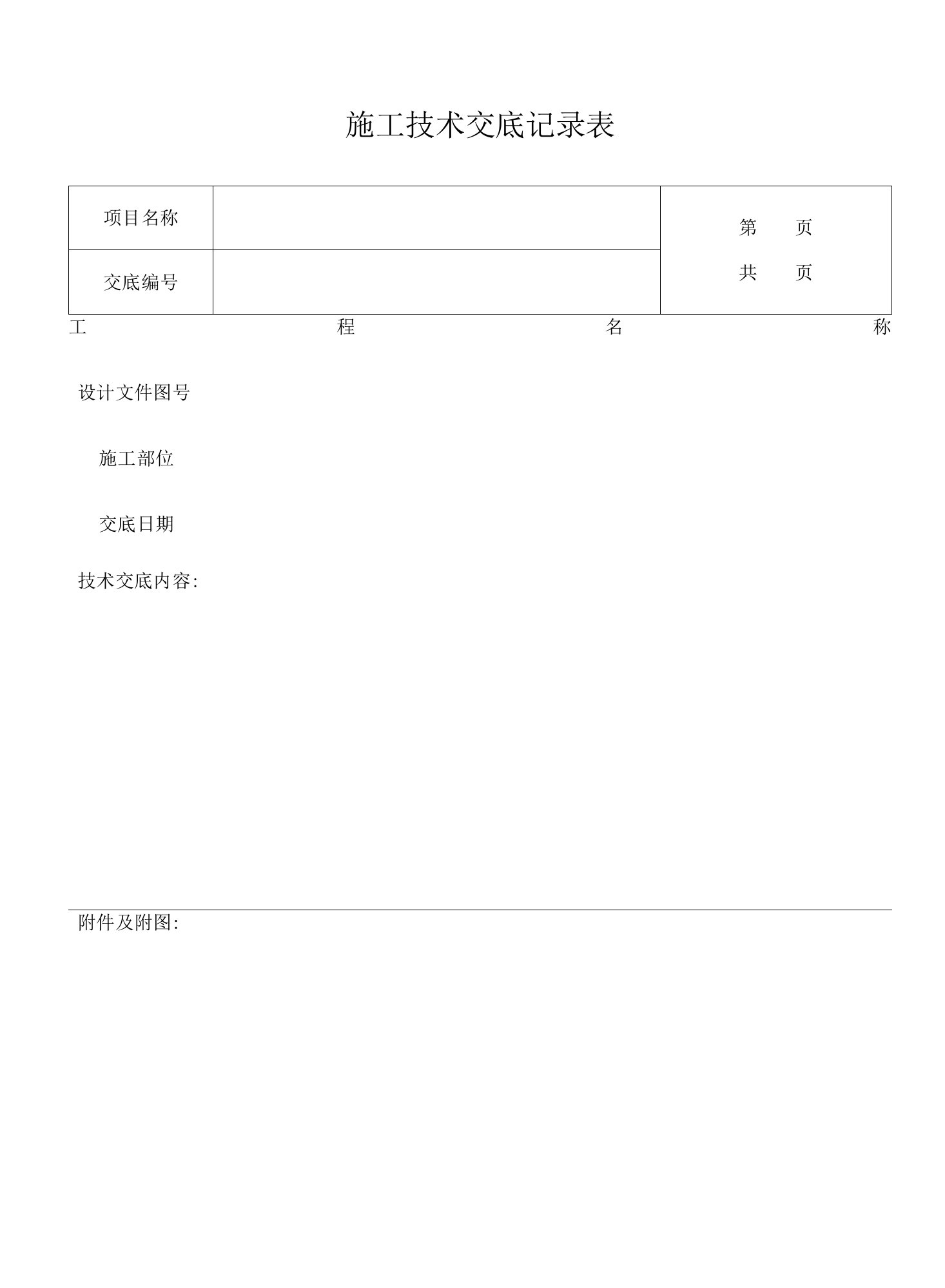 施工技术交底记录表