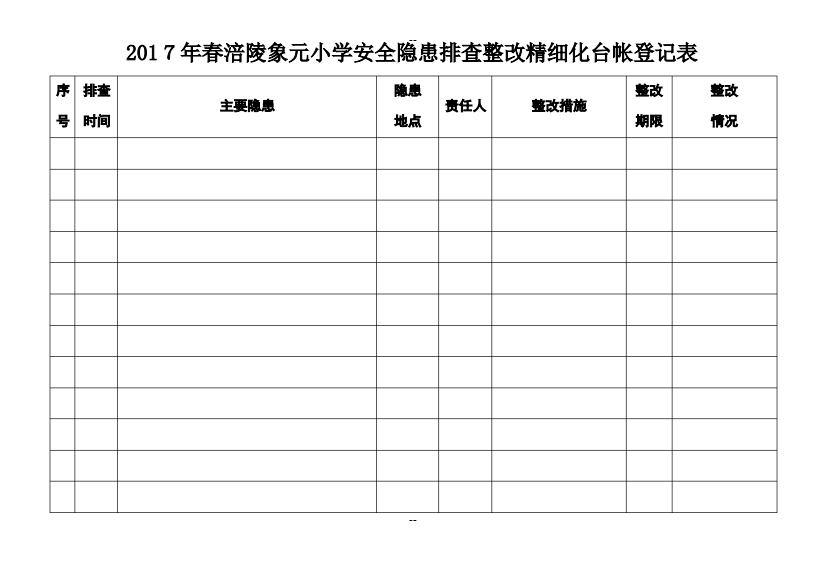 学校安全隐患排查台账