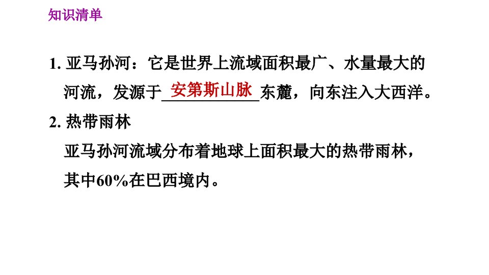 人教版七年级下册地理第9章9.2.2热带雨林的开发与保护习题课件