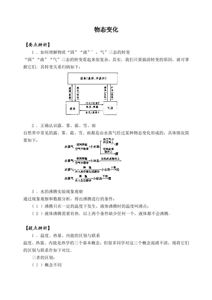 初二物理物态变化复习教案