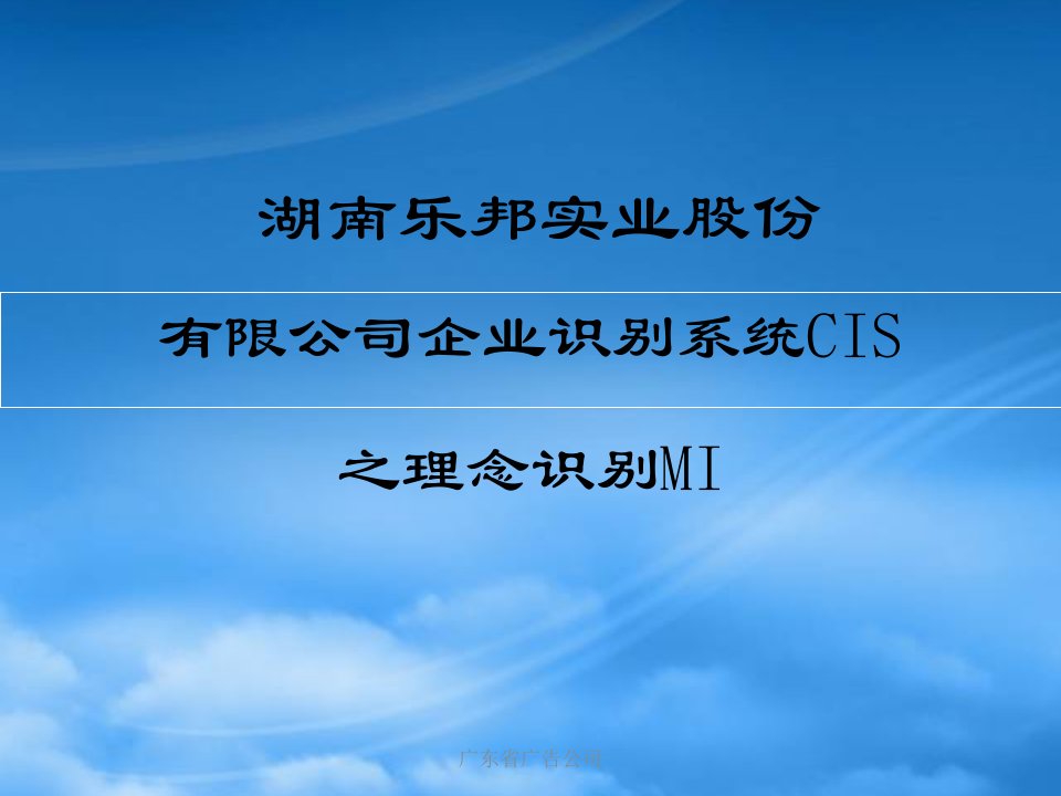 企业识别系统CIS-理念识别MI企划案