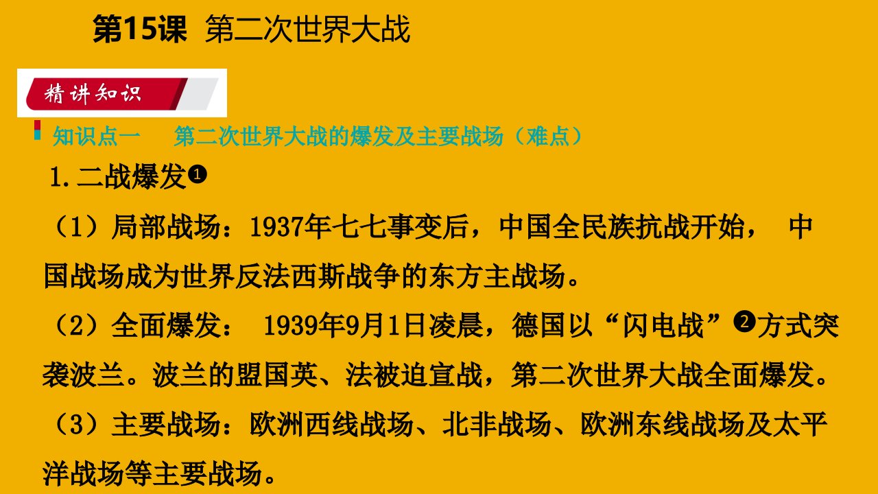 九年级历史下册第四单元经济大危机和第二次世界大战第15课第二次世界大战导学课件新人教版