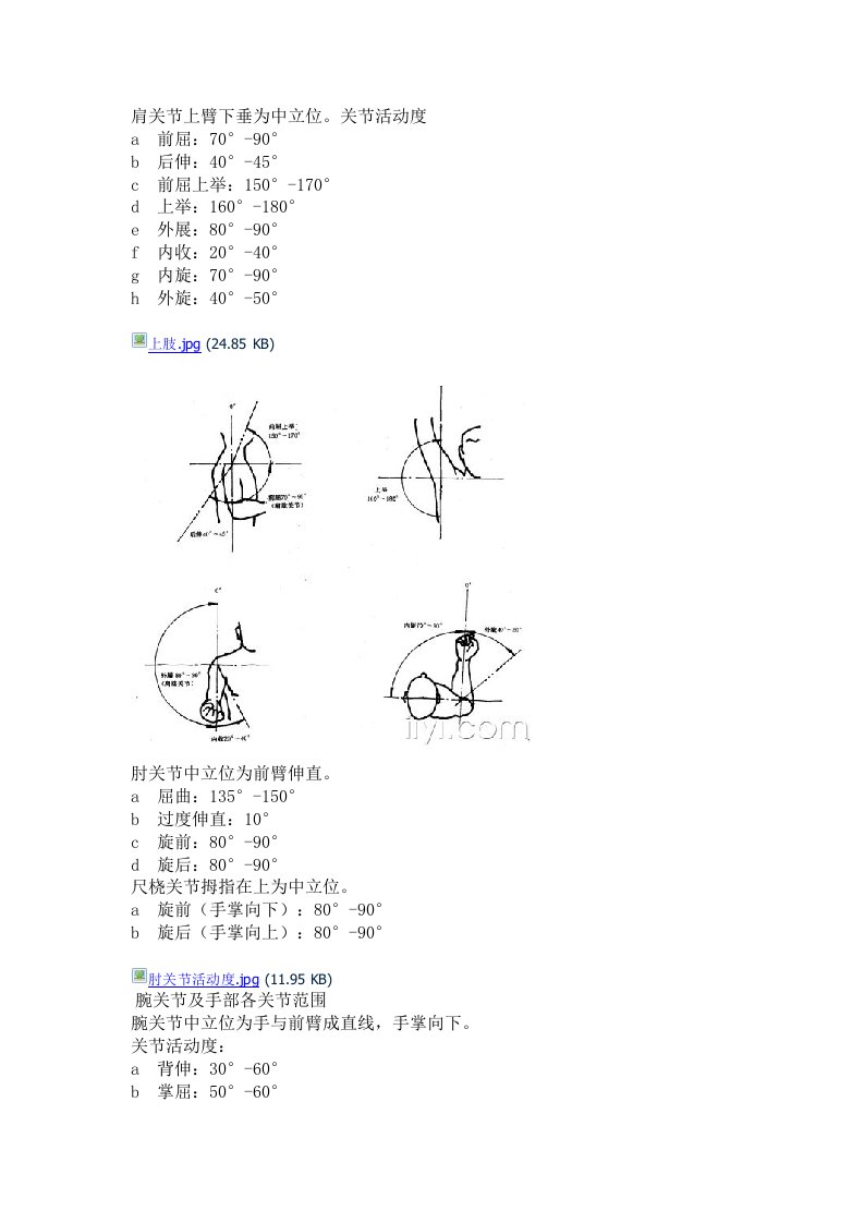 关节活动度图解