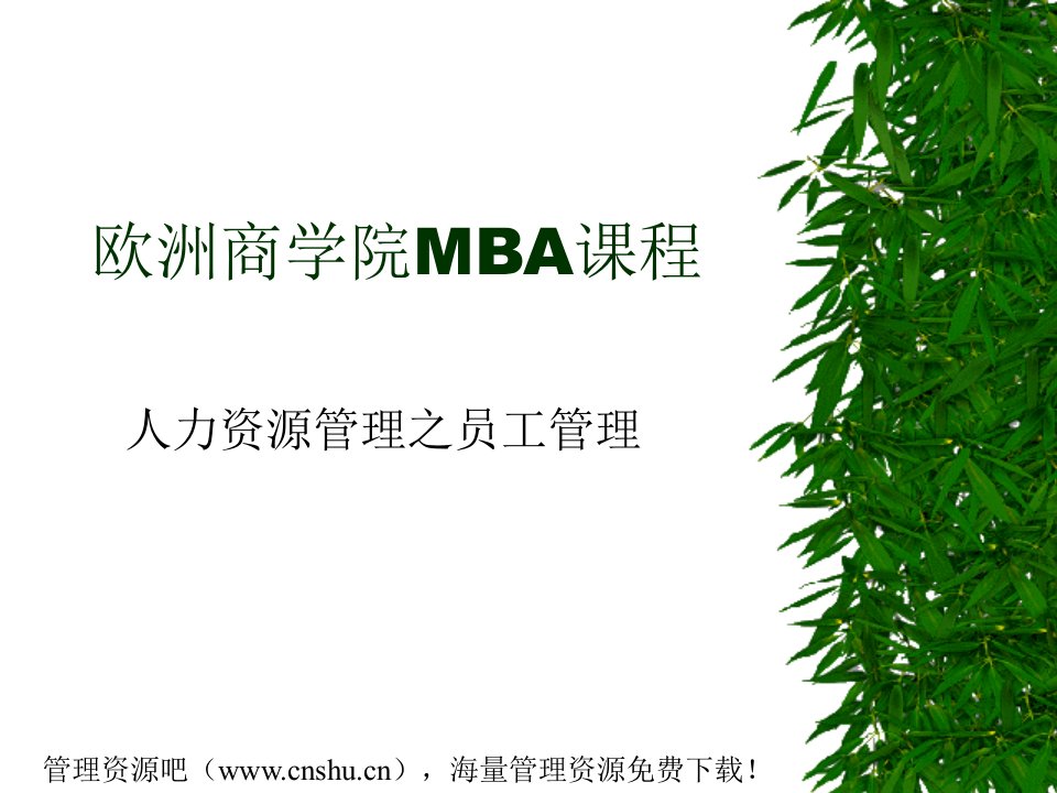 欧洲商学院MBA课程员工管理