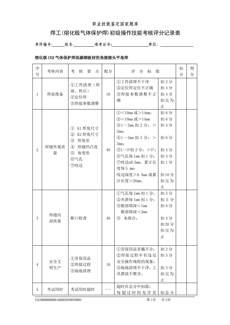 熔化极co2气体保护焊低碳钢板材的角接接头平角焊