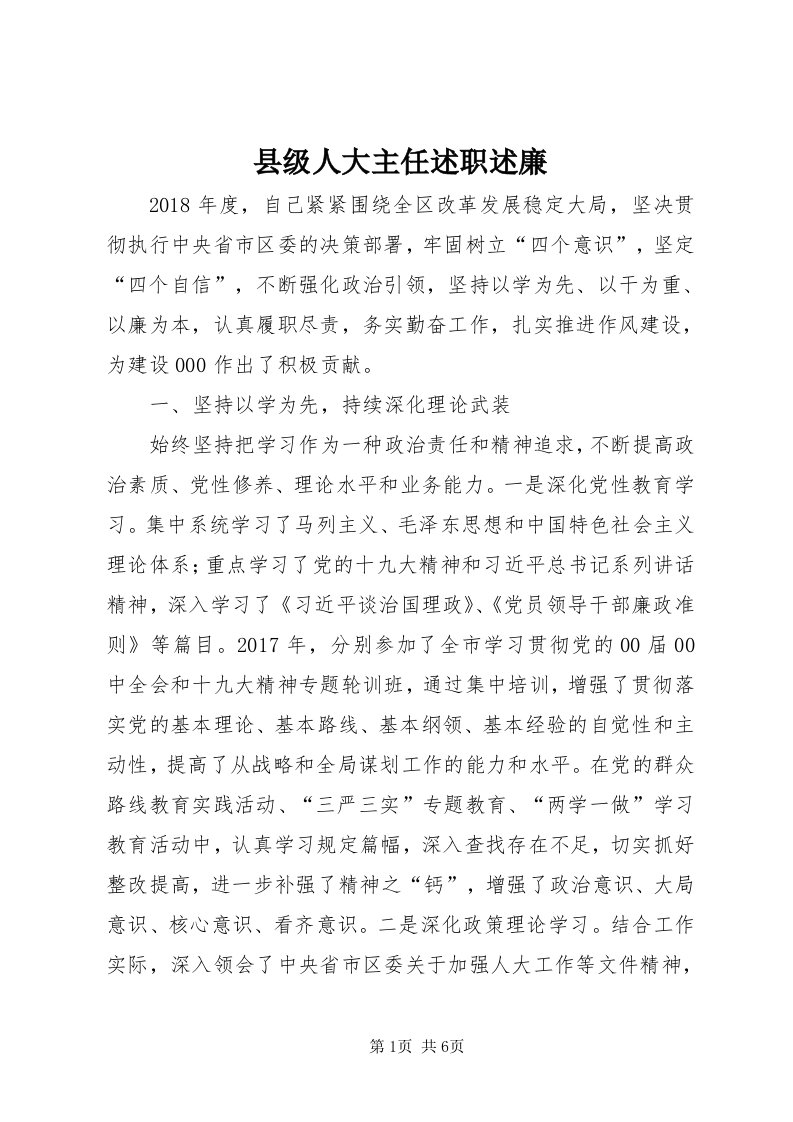 6县级人大主任述职述廉