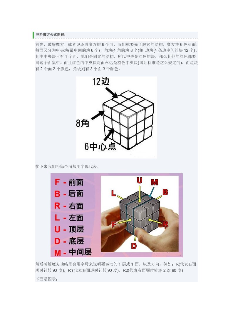 三阶魔方公式图解