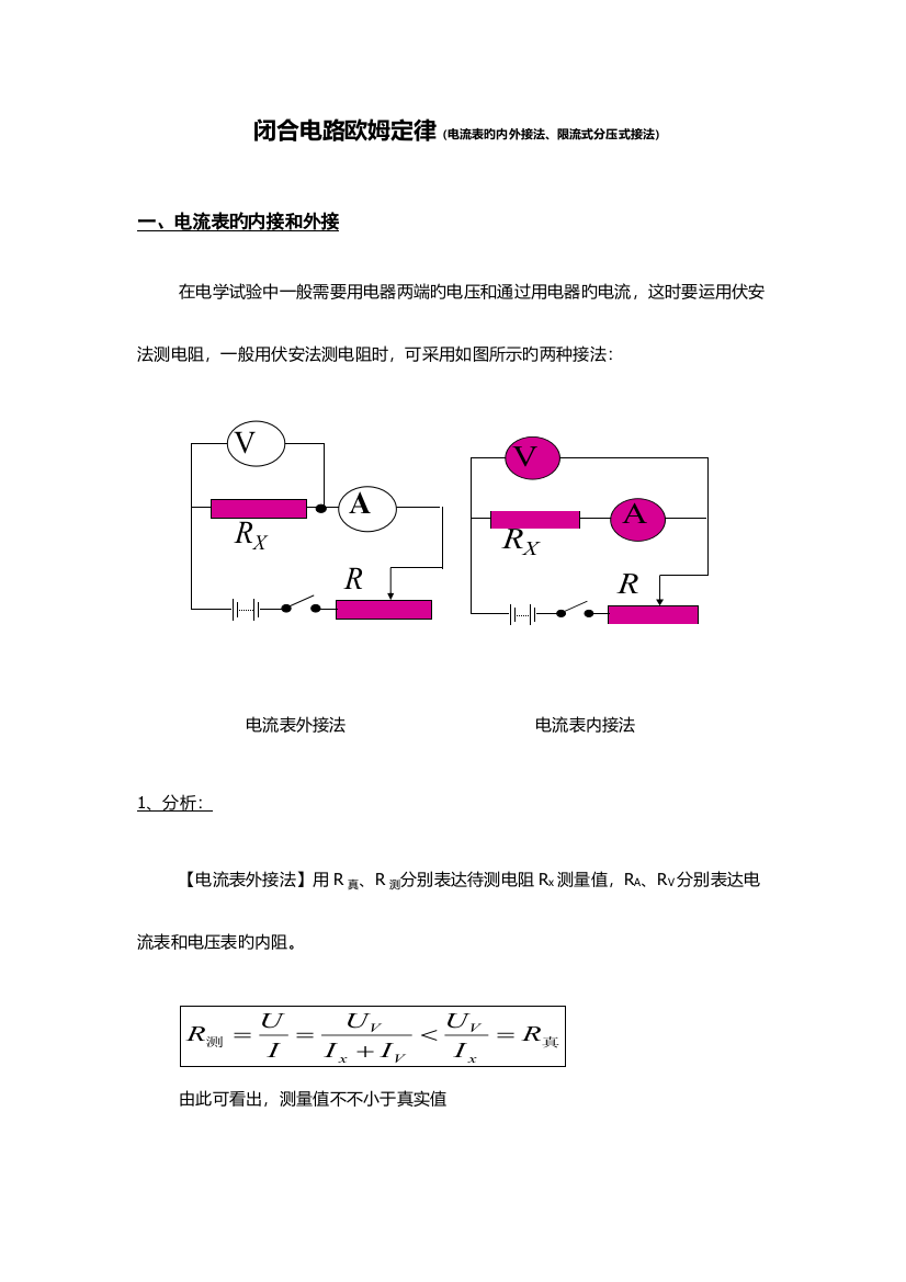 2023年闭合电路欧姆定律知识点