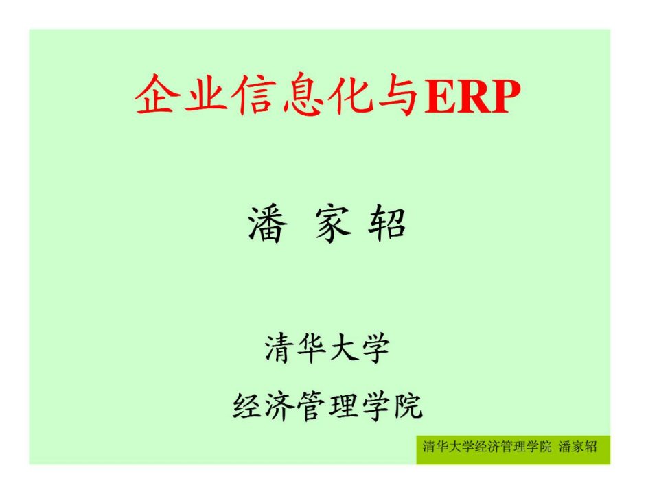 企业信息化与erp