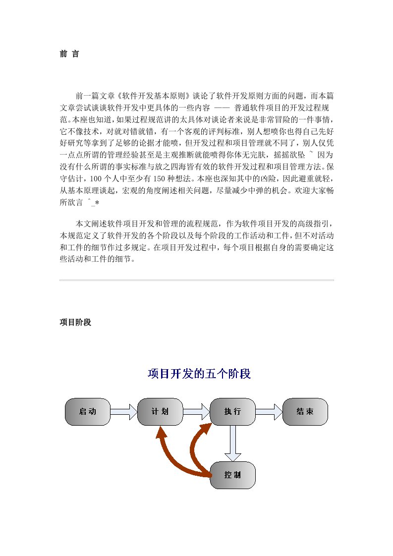 项目管理-普通软件项目开发过程规范