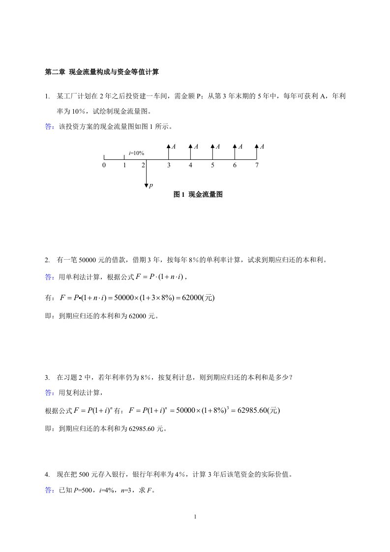 工程经济计算题