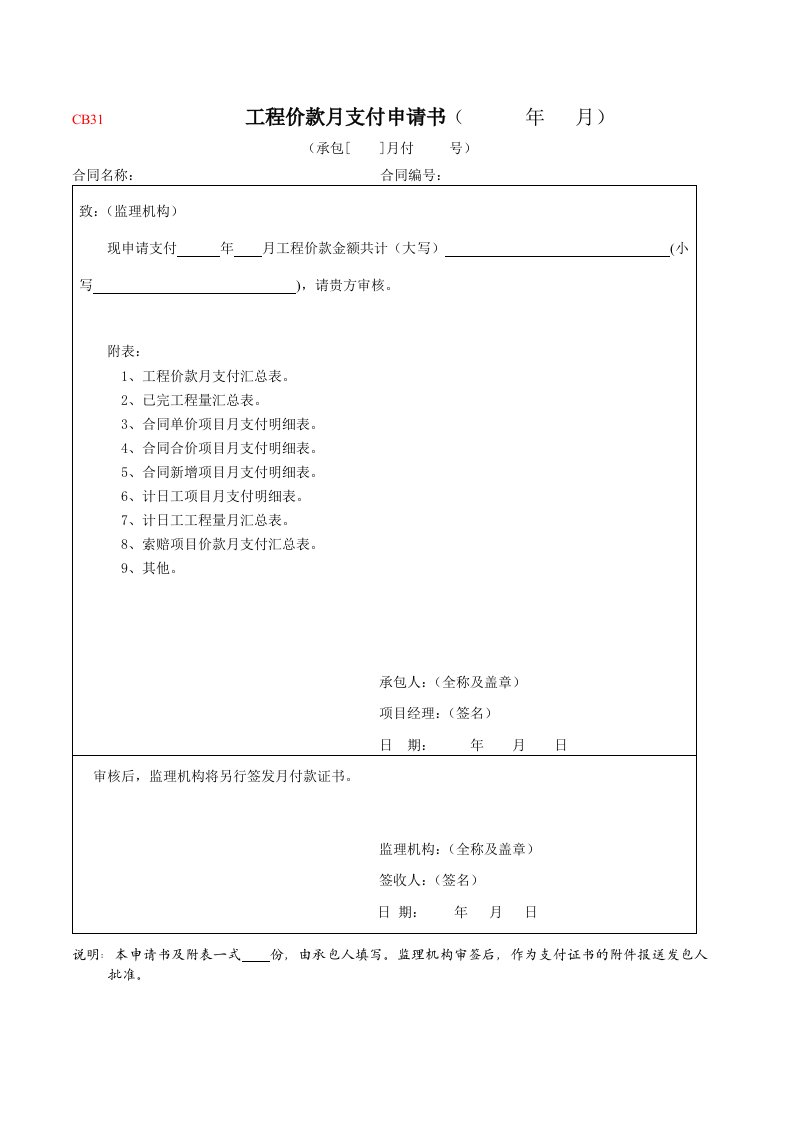 水利工程进度月报表