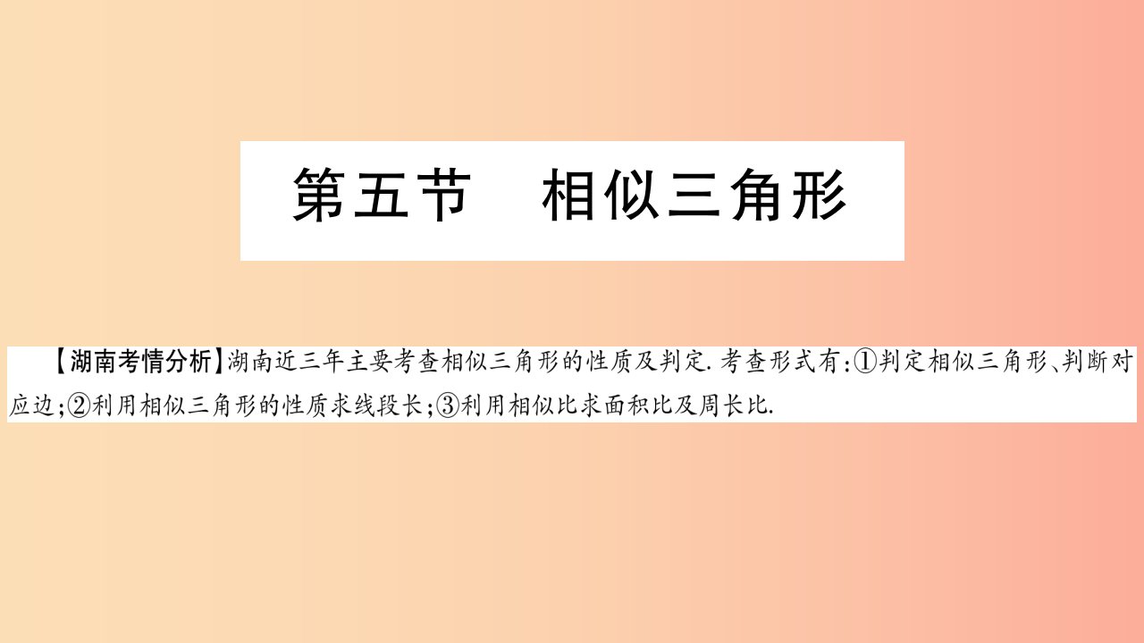 湖南省2019年中考数学复习