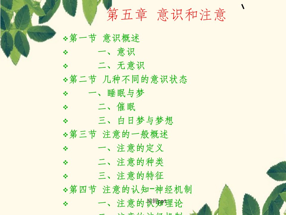 普通心理学意识与注意