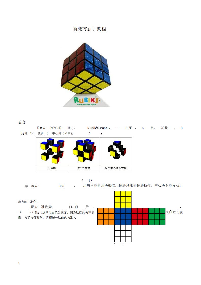 新手魔方公式图解