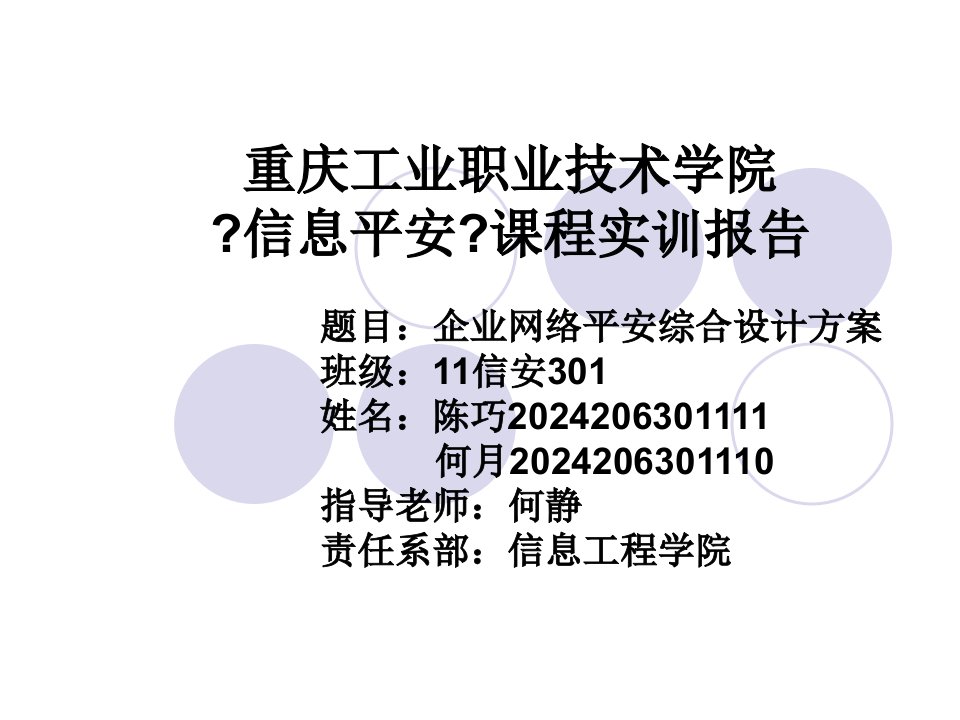 职业技术学院信息安全课程实训报告