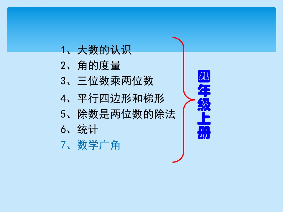 人教版数学四年级上册总复习课件ppt