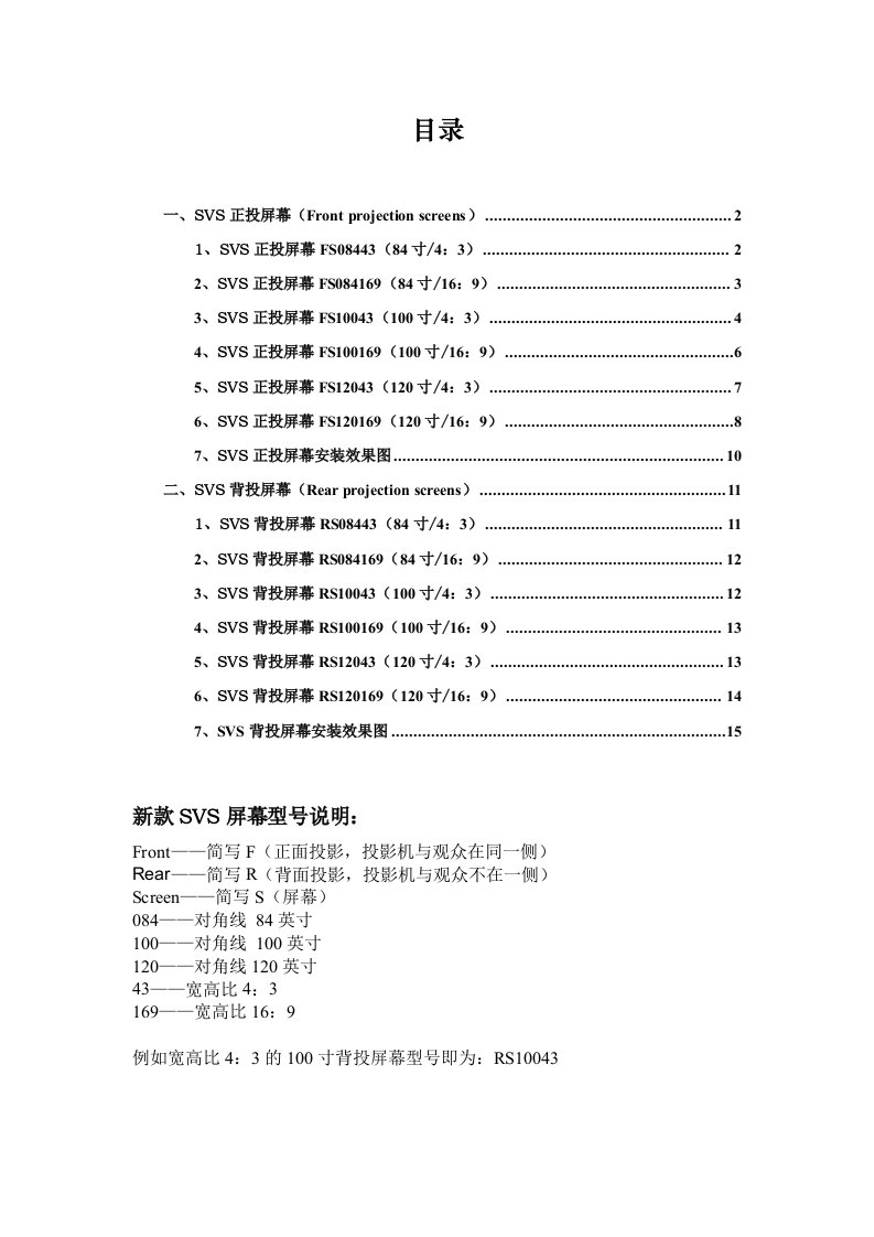 全新SVS屏幕资料大全