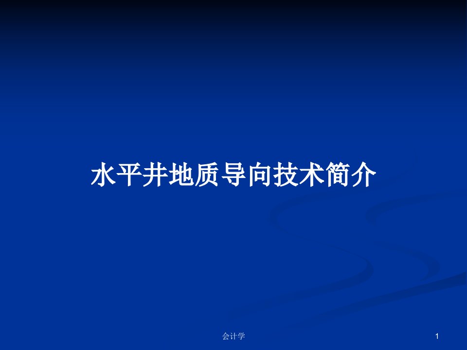 水平井地质导向技术简介PPT教案