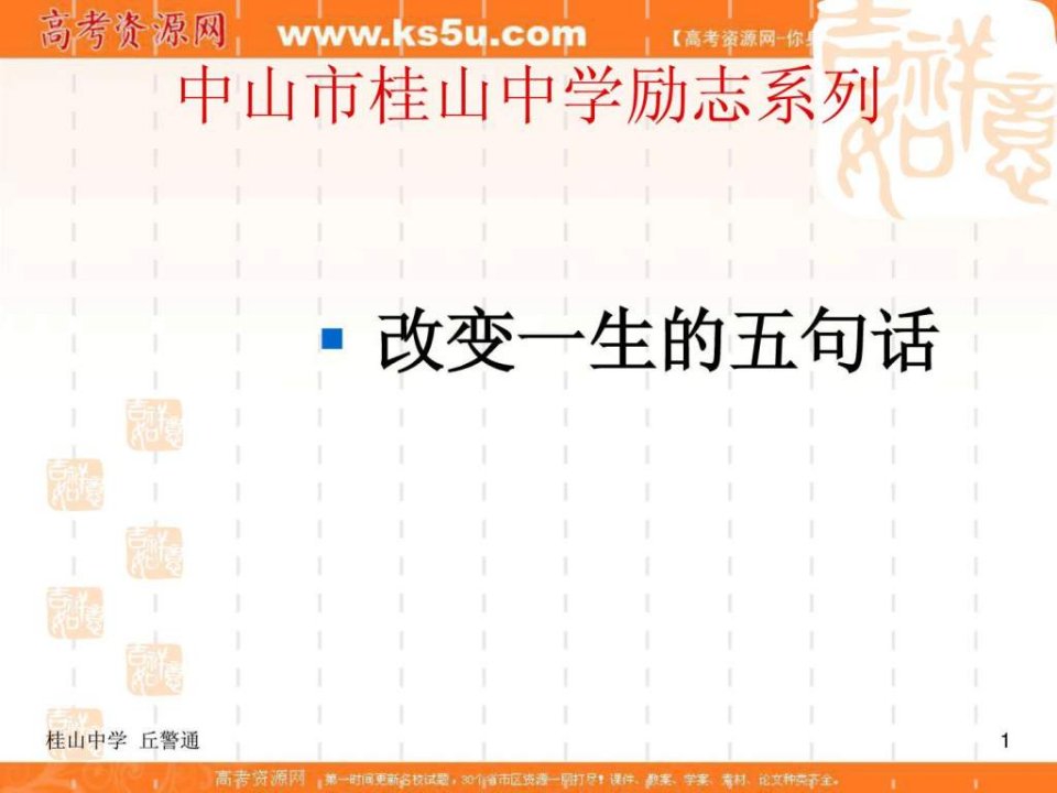 班会课件之励志系列改变一生的五句话.ppt