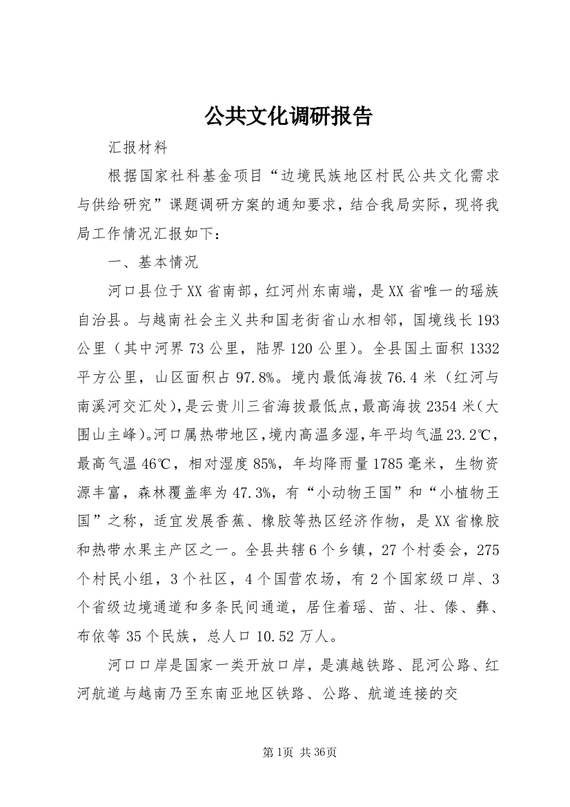 公共文化调研报告