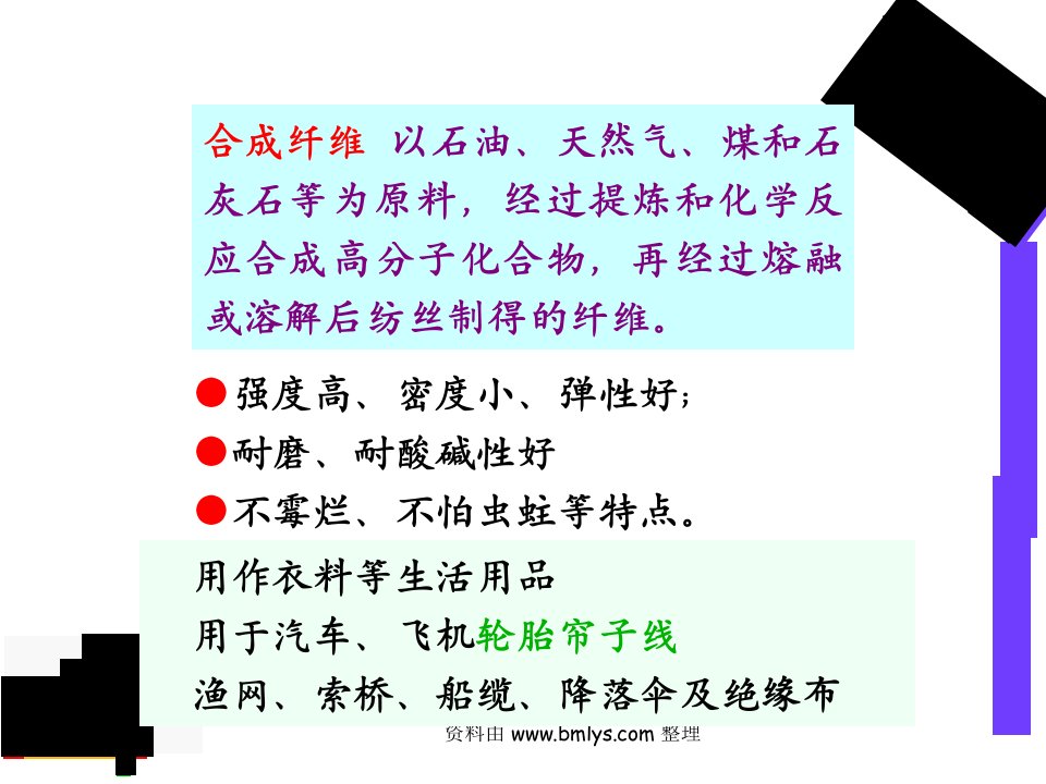 最新常用合成纤维的种类与应用PPT课件