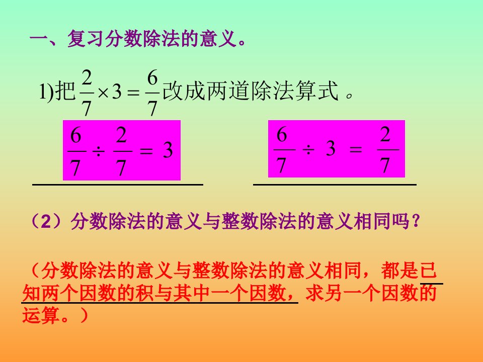 六年级数学分数除法整理与复习2