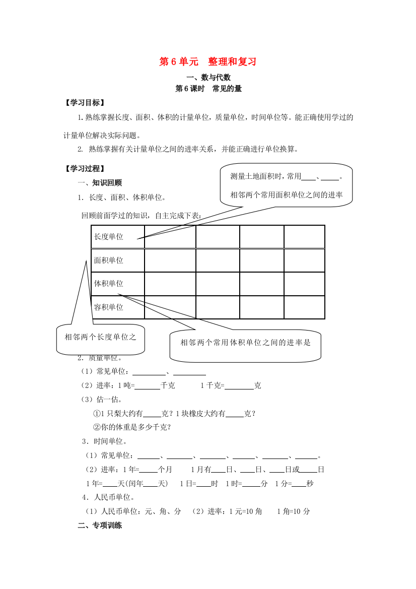 六年级数学下册