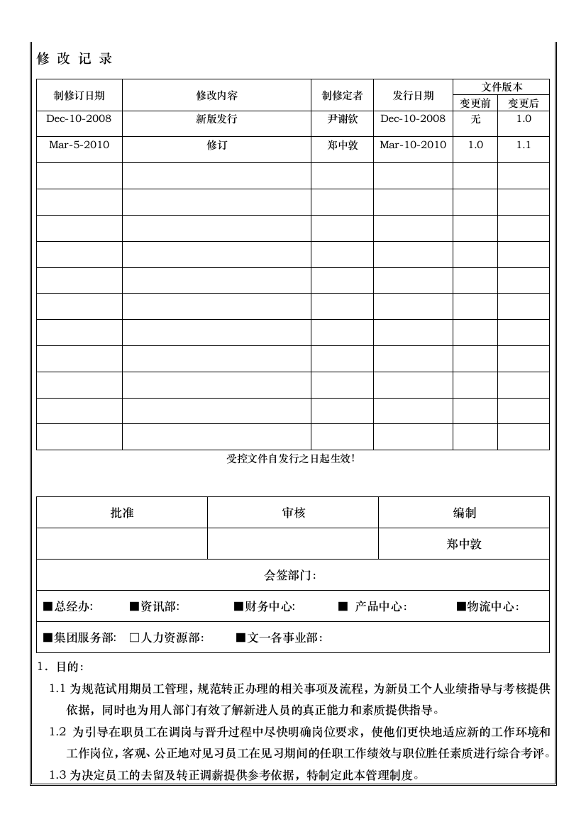 AHR14000试用期(见习期)转正管理制度