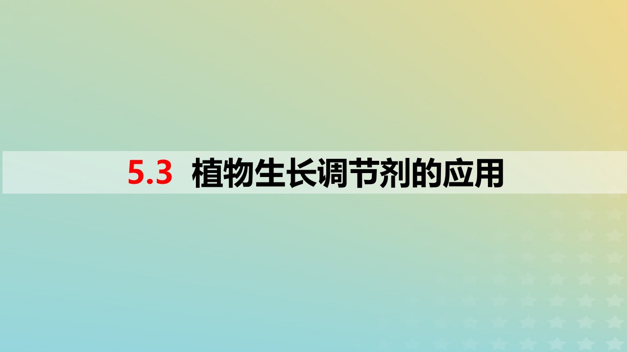 2023_2024学年同步备课精选高中生物5.3植物生长调节剂的应用课件新人教版选择性必修1