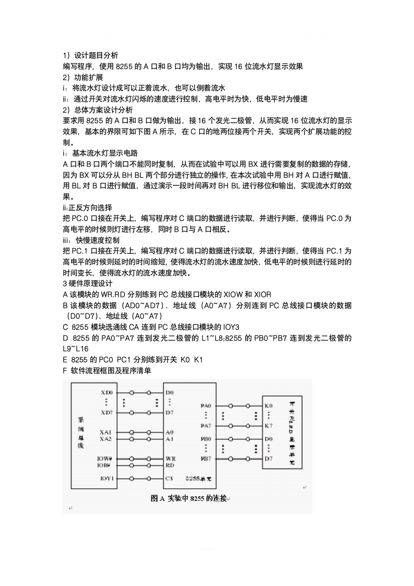 8255流水灯实验((