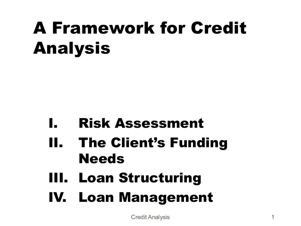 企业咨询-aframeworkforcreditanalysis加拿大著名咨询公司在