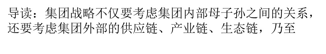 集团战略由内部战略和外部战略共同构成