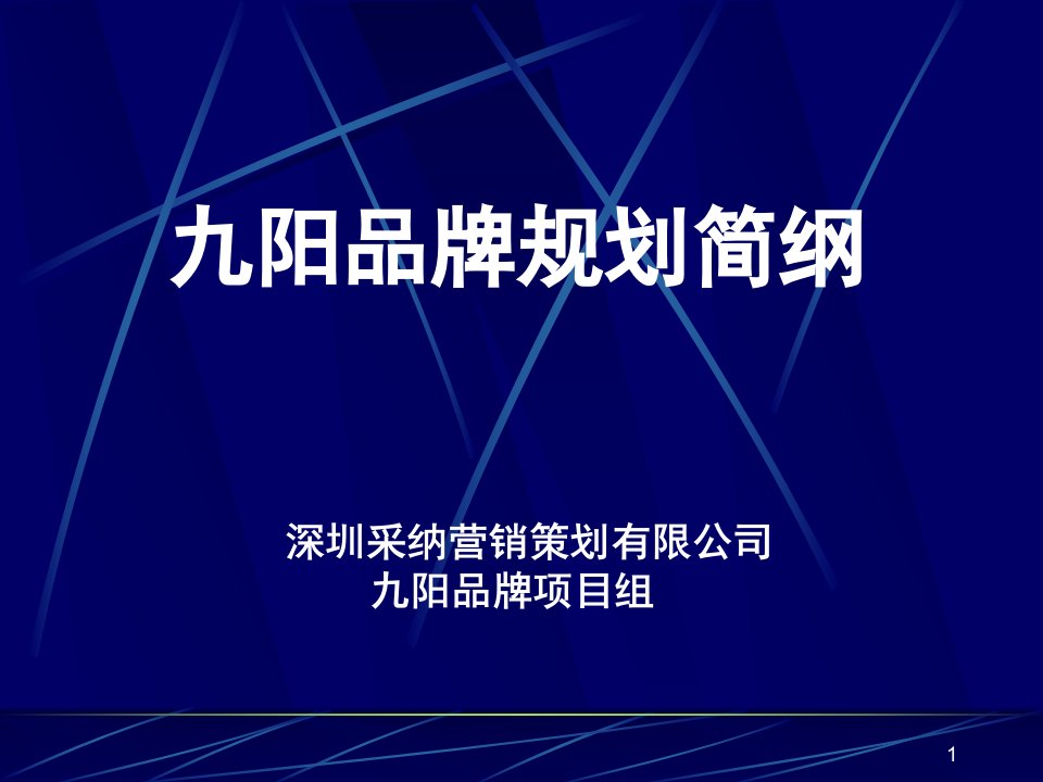 九阳品牌规划简纲(PPT