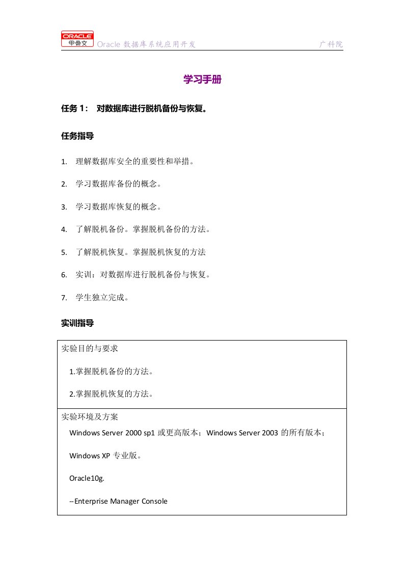 Oracle数据库系统应用开发实用教程学习手册