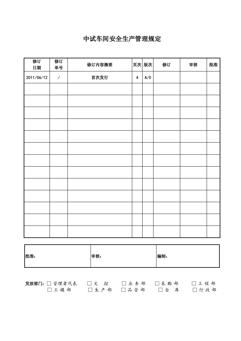 中试车间安全生产管理规定