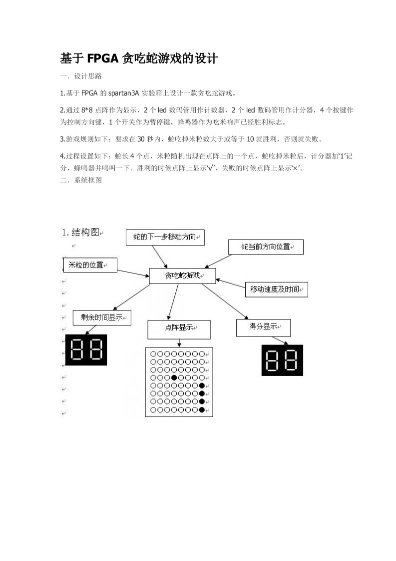 基于fpga贪吃蛇游戏的设计