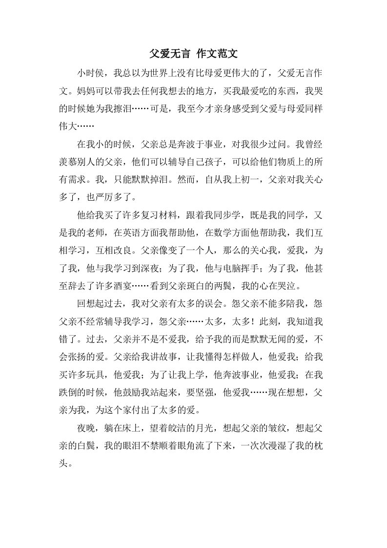 父爱无言