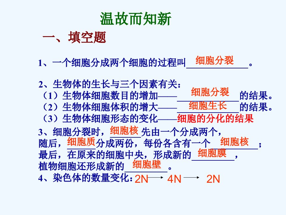 人教初中生物七上《第2单元