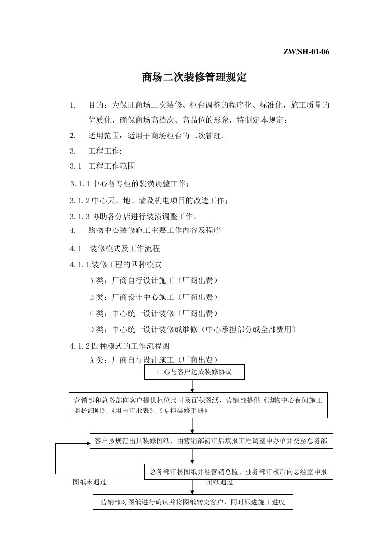 上海金鹰购物中心物业管理二次装修管理规定