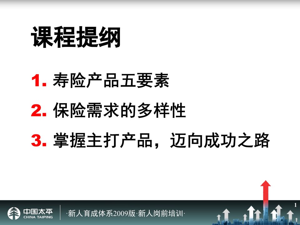 太平人寿135工程新人岗前培训保险PPT04.主打产品概论1