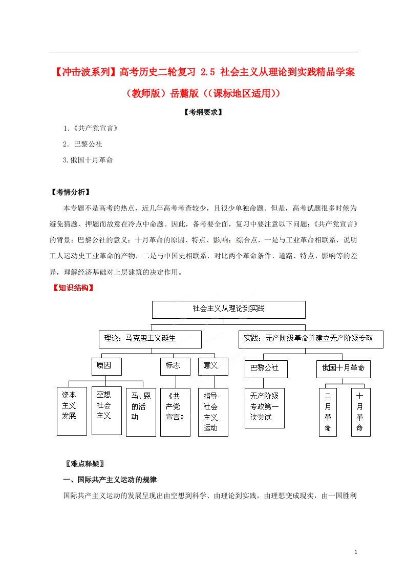 高考历史二轮复习