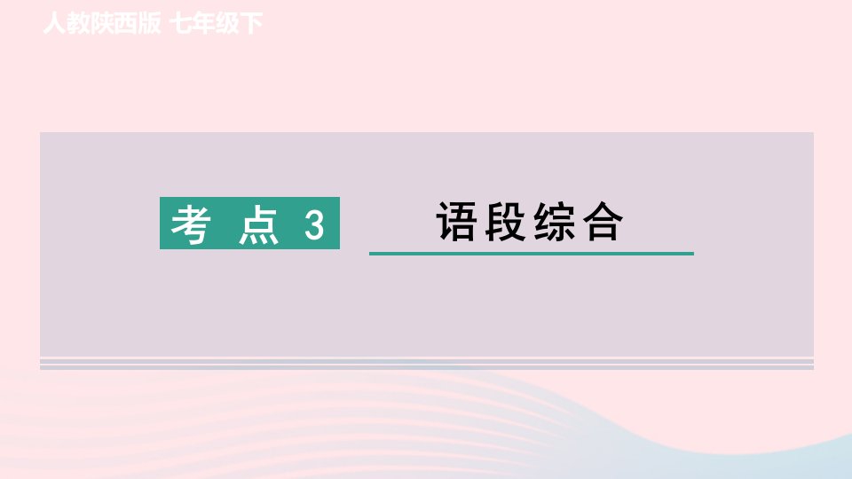 陕西专版2024春七年级语文下册专项训练一基础积累与运用考点3语段综合作业课件新人教版