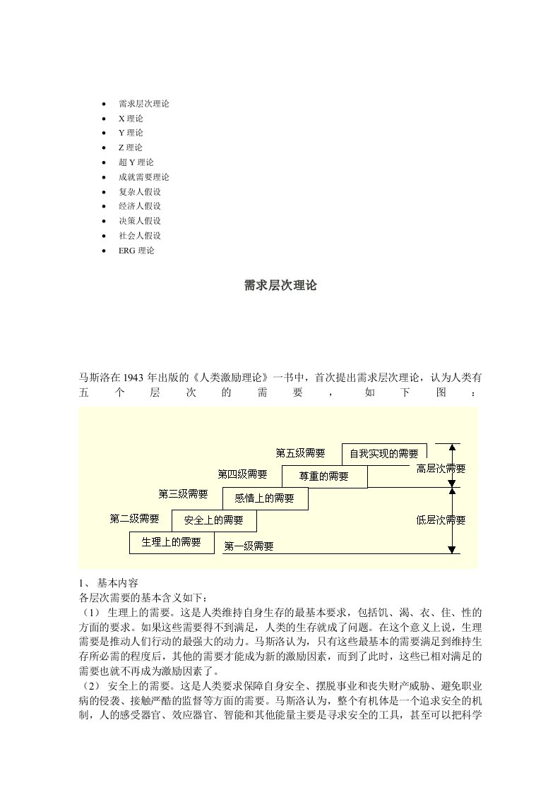 激励理论综合概述