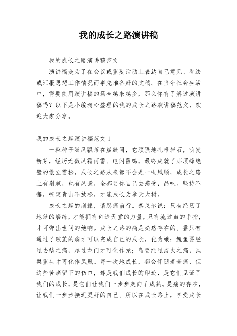 我的成长之路演讲稿_5