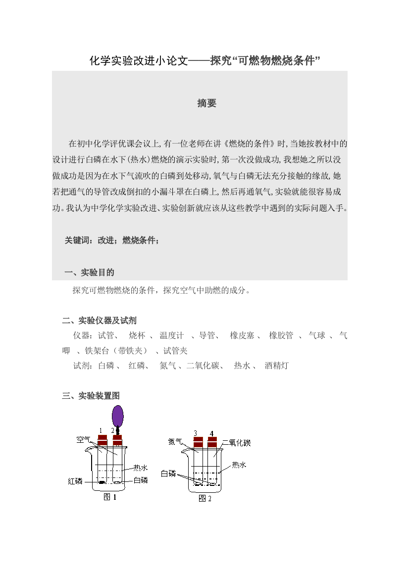 实验改进小论文