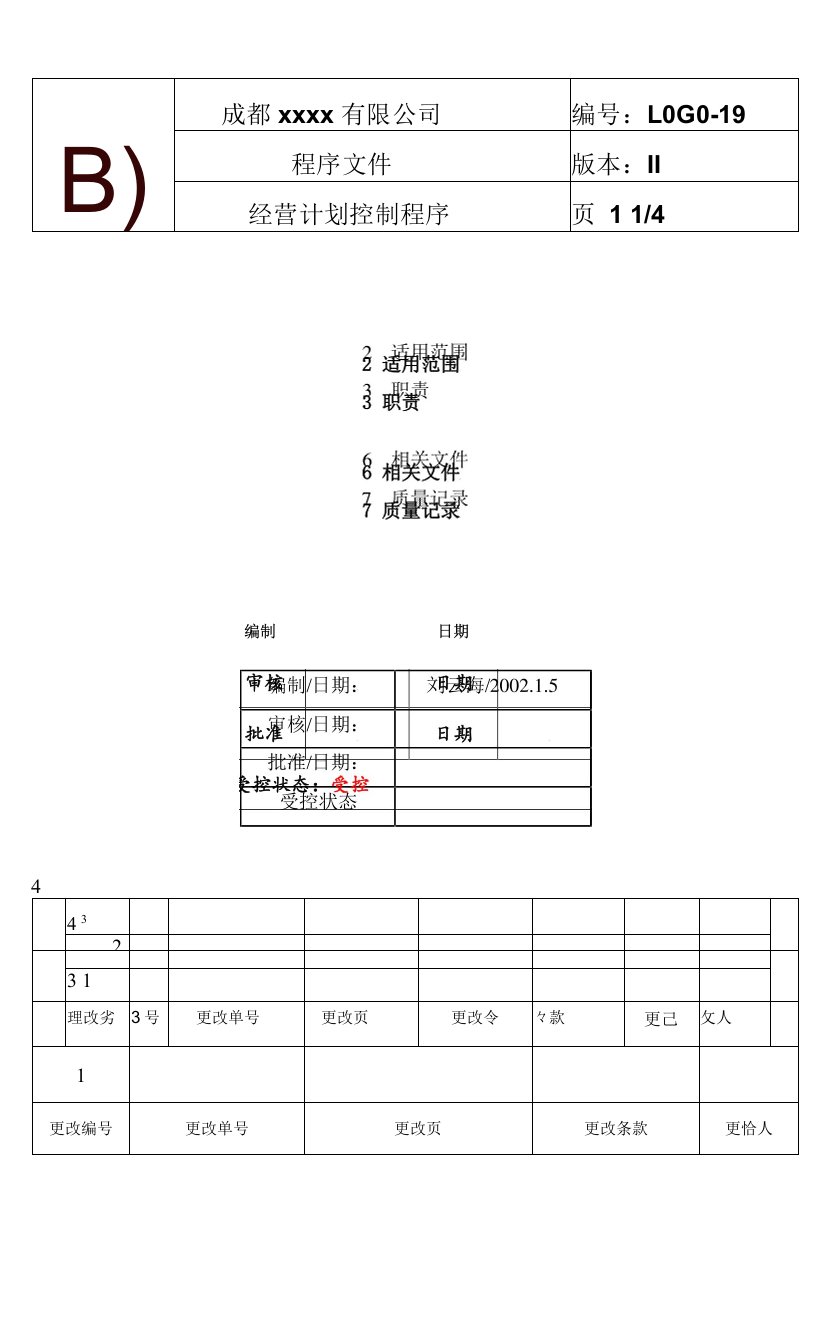 经营计划控制程序