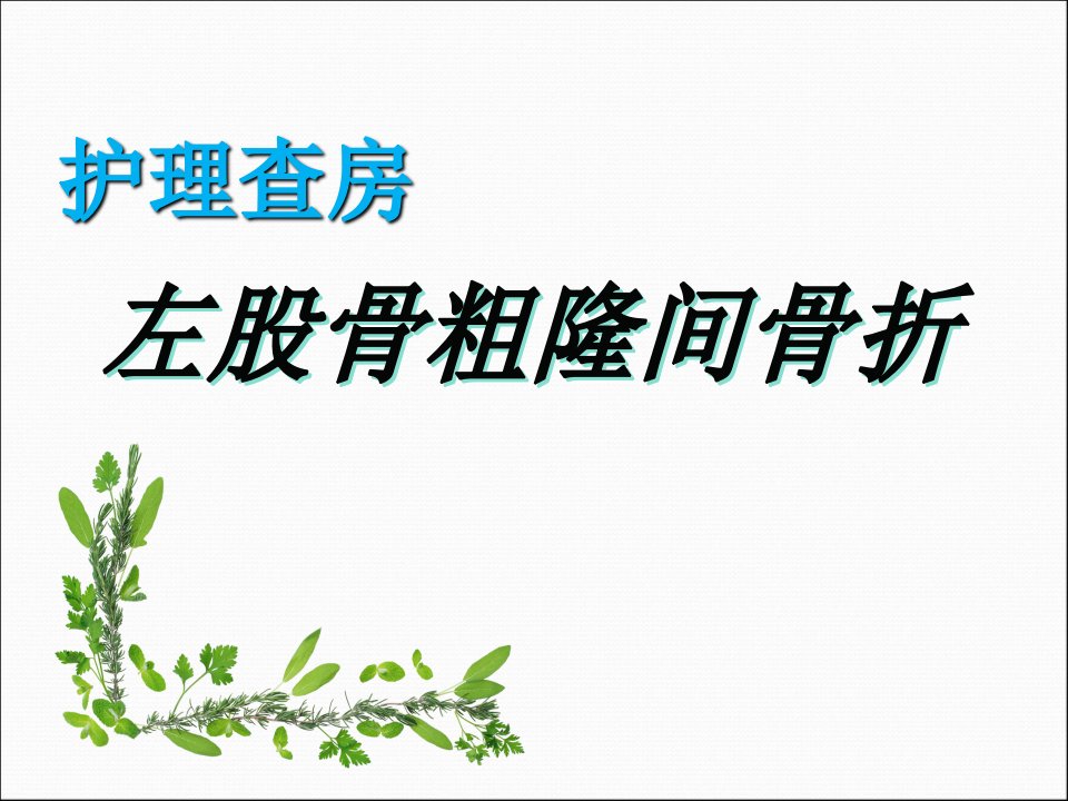 左股骨粗隆间骨折护理查房ppt课件