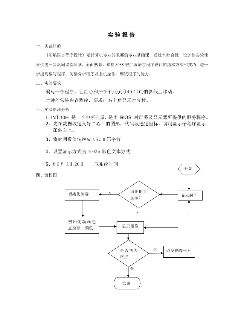 汇编语言实验报告