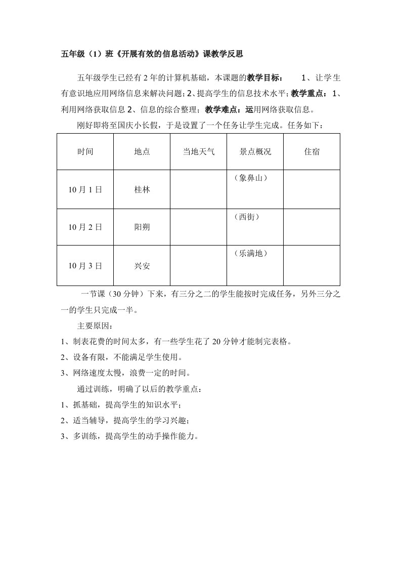 《开展有效的信息活动》反思